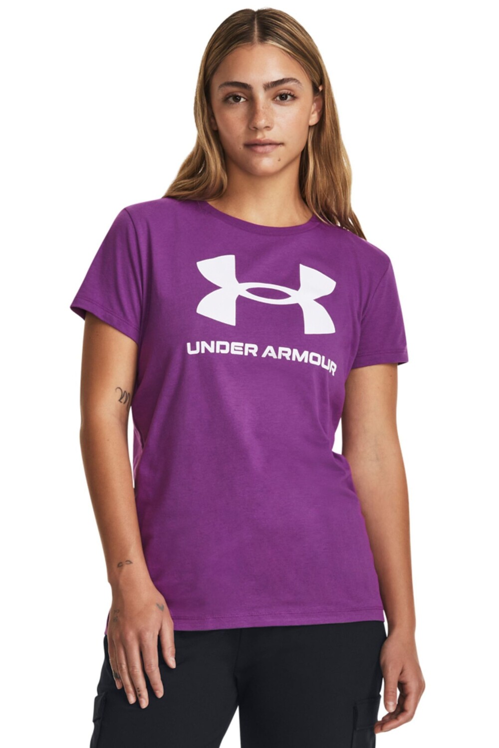 

Фиолетовая футболка в спортивном стиле с логотипом Under Armour, фиолетовый