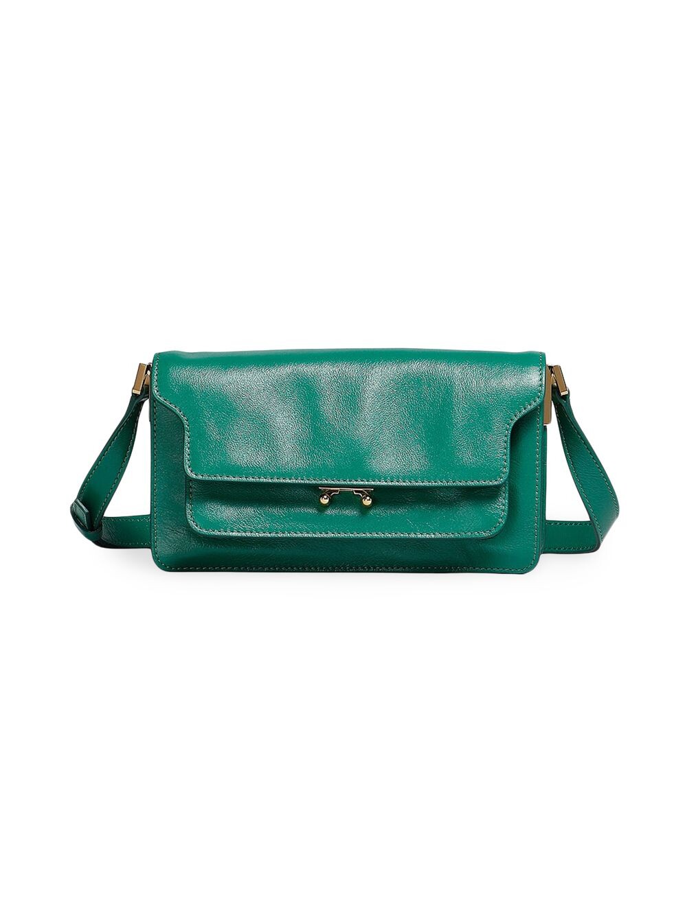 

Кожаная сумка через плечо Trunk Marni, зеленый