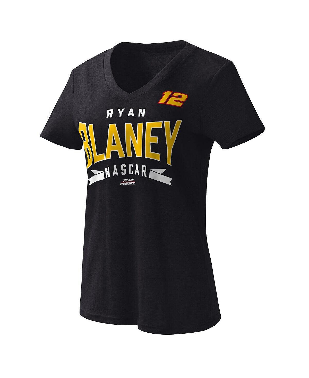 

Черная женская футболка Ryan Blaney Dream Team с v-образным вырезом G-III 4Her by Carl Banks, черный