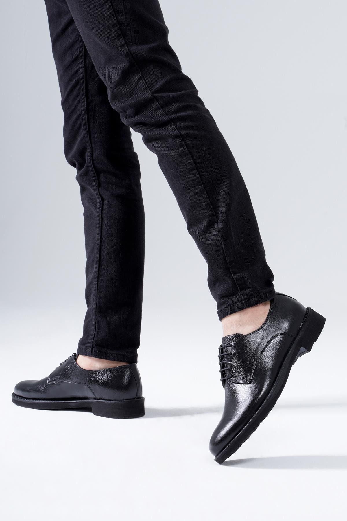 Мужская классическая обувь из натуральной кожи, повседневная модель на шнуровке CZ London, черный