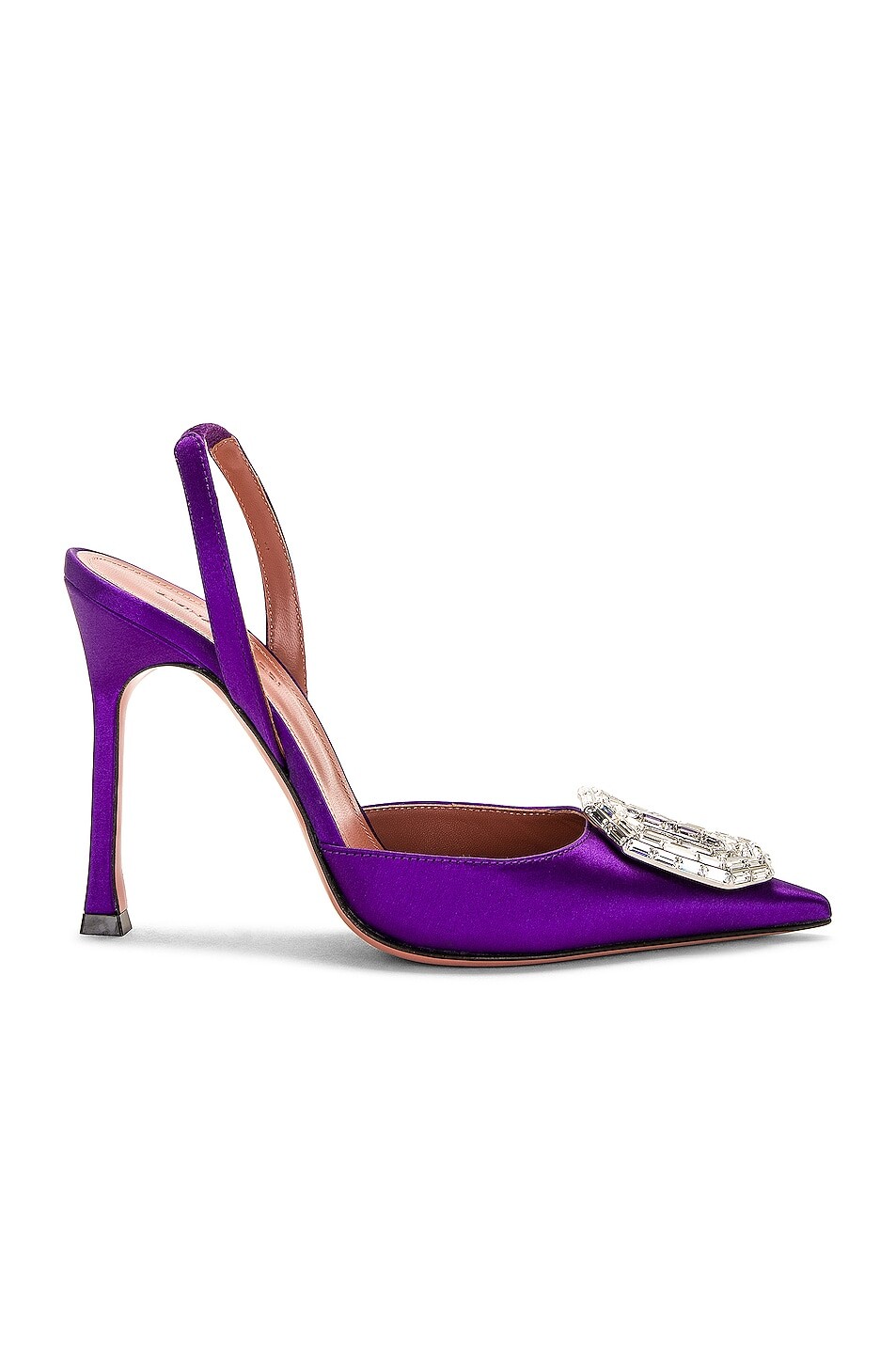 

Туфли Amina Muaddi Camelia Satin 105 Sling, фиолетовый
