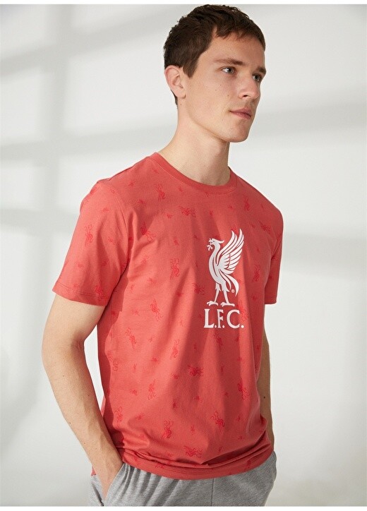 

Красная мужская футболка с принтом Liverpool Never Say Never, Красный