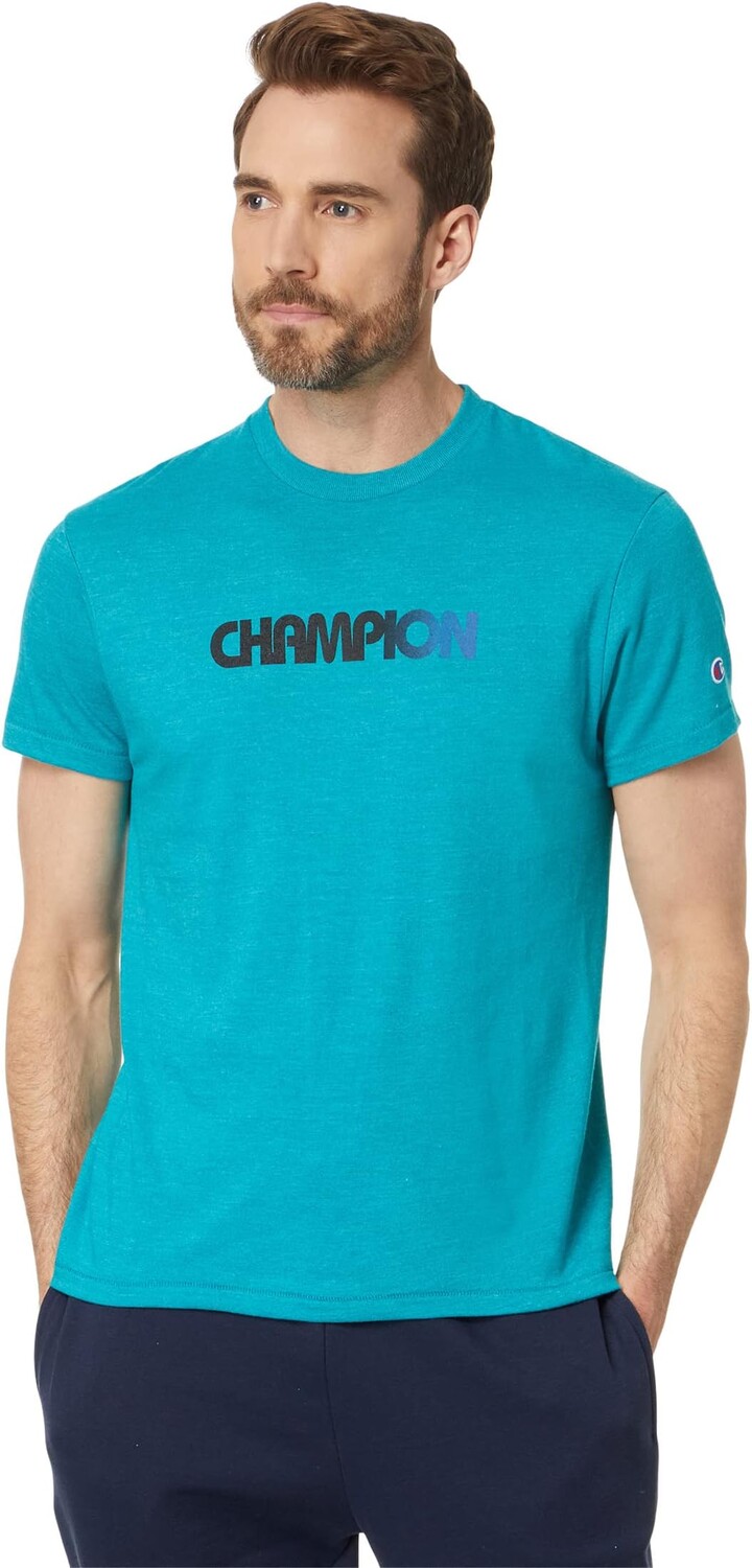 

Футболка Powerblend с графическим рисунком Champion, цвет Jungle Mint Heather