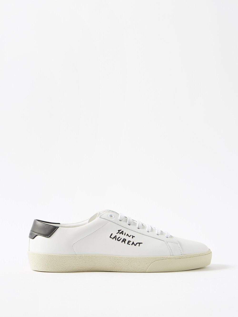 

Кожаные кроссовки court sl/06 с вышитым логотипом Saint Laurent, белый