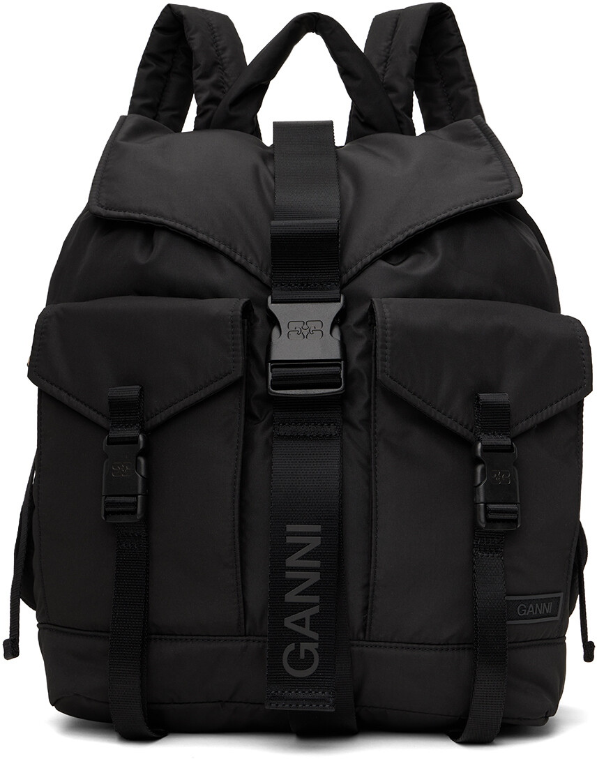 

Черный технический рюкзак Ganni, цвет Black