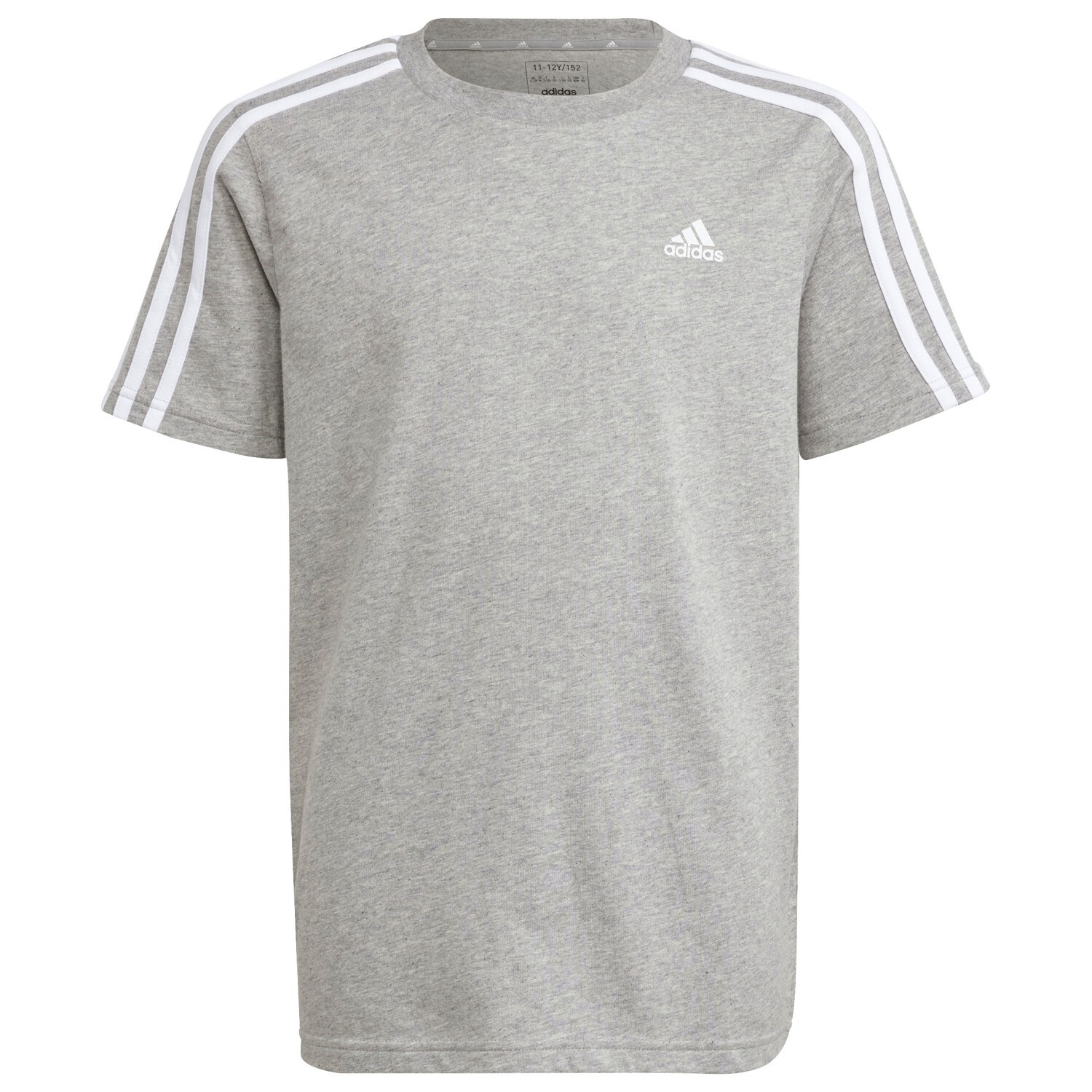 

Футболка Adidas Kid's 3 Stripes Tee, цвет Medium Grey Heather/White