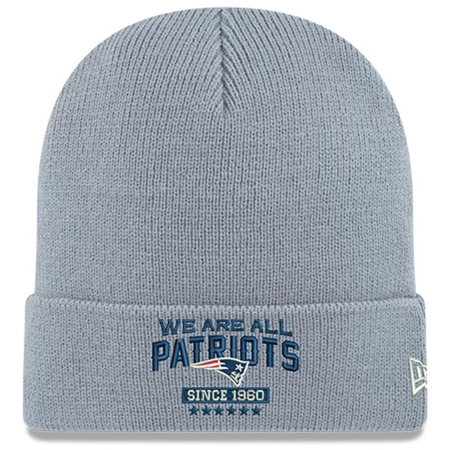 

Мужская серая вязаная шапка New Era New England Patriots We Are All Patriots с манжетами