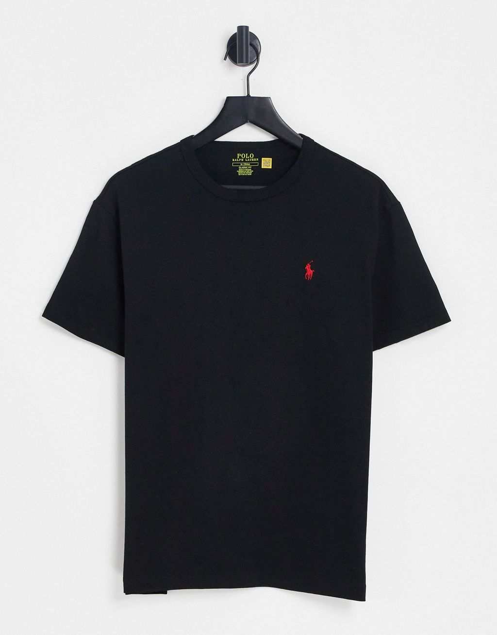 Черная объемная футболка-тяжеловес с логотипом в виде пони Polo Ralph Lauren
