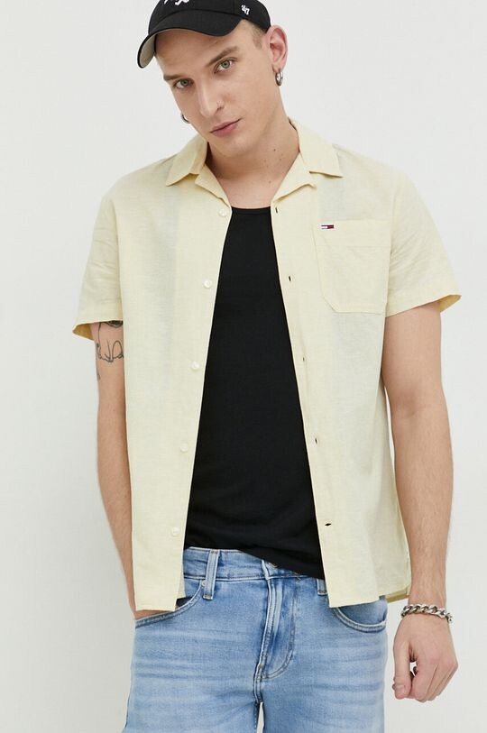 

Рубашка из смесового льна Tommy Jeans, желтый