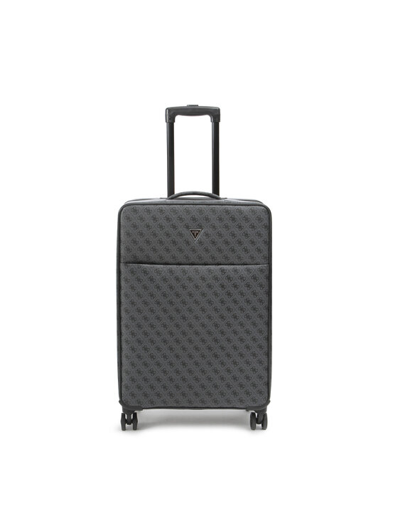 Большой чемодан с родиевым покрытием Guess, черный