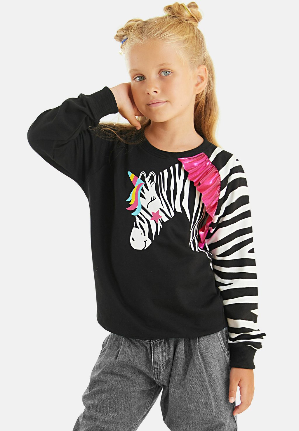 

Толстовка Zebra Ruffled Denokids, цвет schwarz