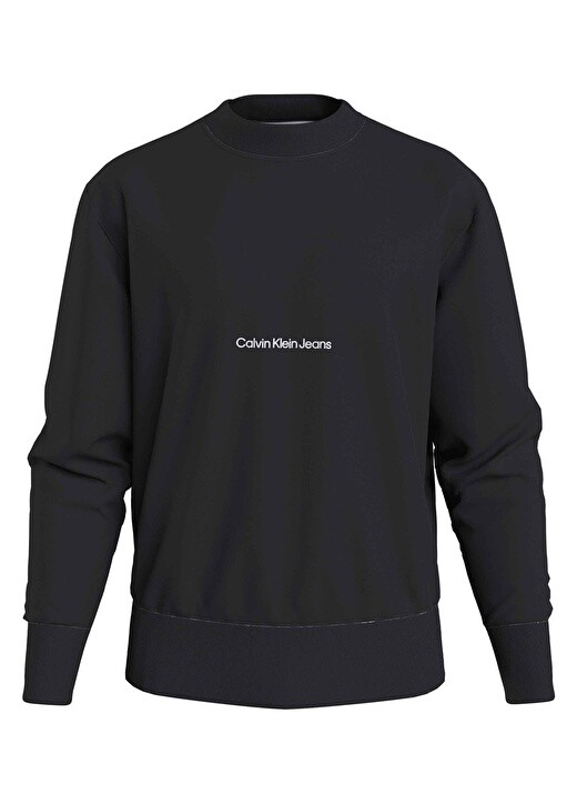 

Черная мужская толстовка с круглым вырезом Calvin Klein Jeans, Черный