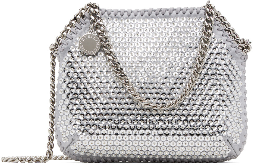 

Серебряная мини-сумка Falabella с кристаллами Stella Mccartney