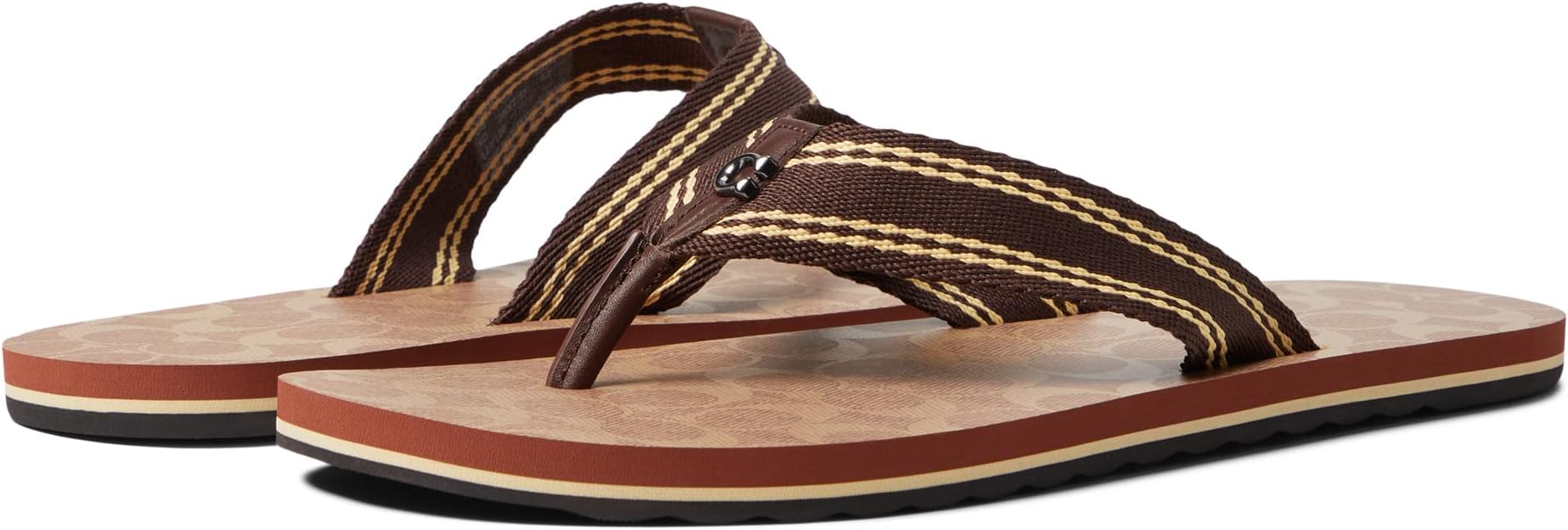 

Шлепанцы Signature Webbing Flip-Flop COACH, цвет Tan Signature