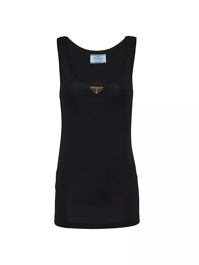 

Майка из джерси в рубчик Prada, черный