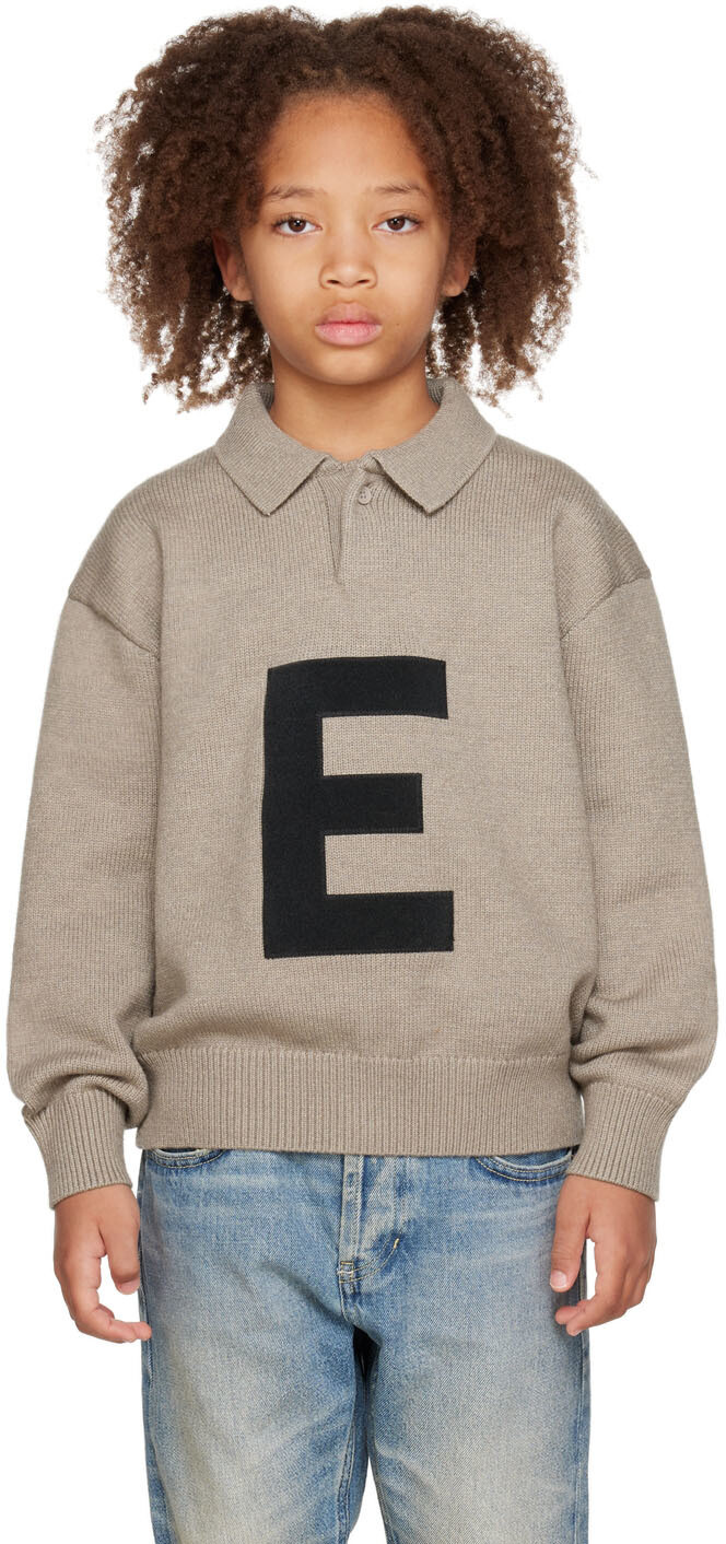 

Детский серый свитер с большой буквой E Fear of God ESSENTIALS