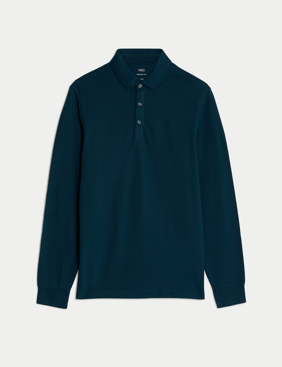 

Рубашка поло из чистого хлопка с длинными рукавами Marks & Spencer