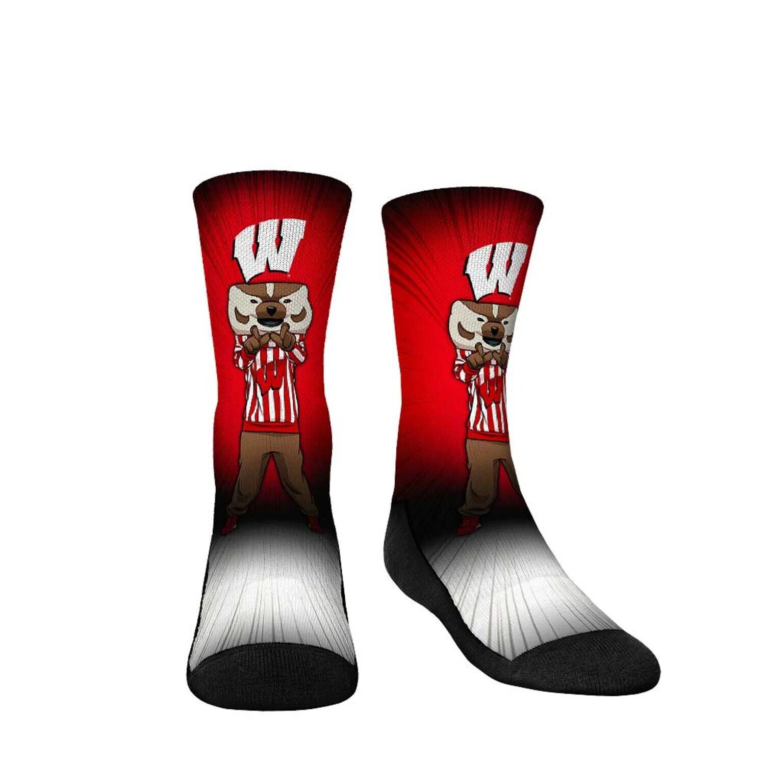 

Молодежные носки Rock Em Носки с талисманом Wisconsin Badgers Pump Up Crew Unbranded