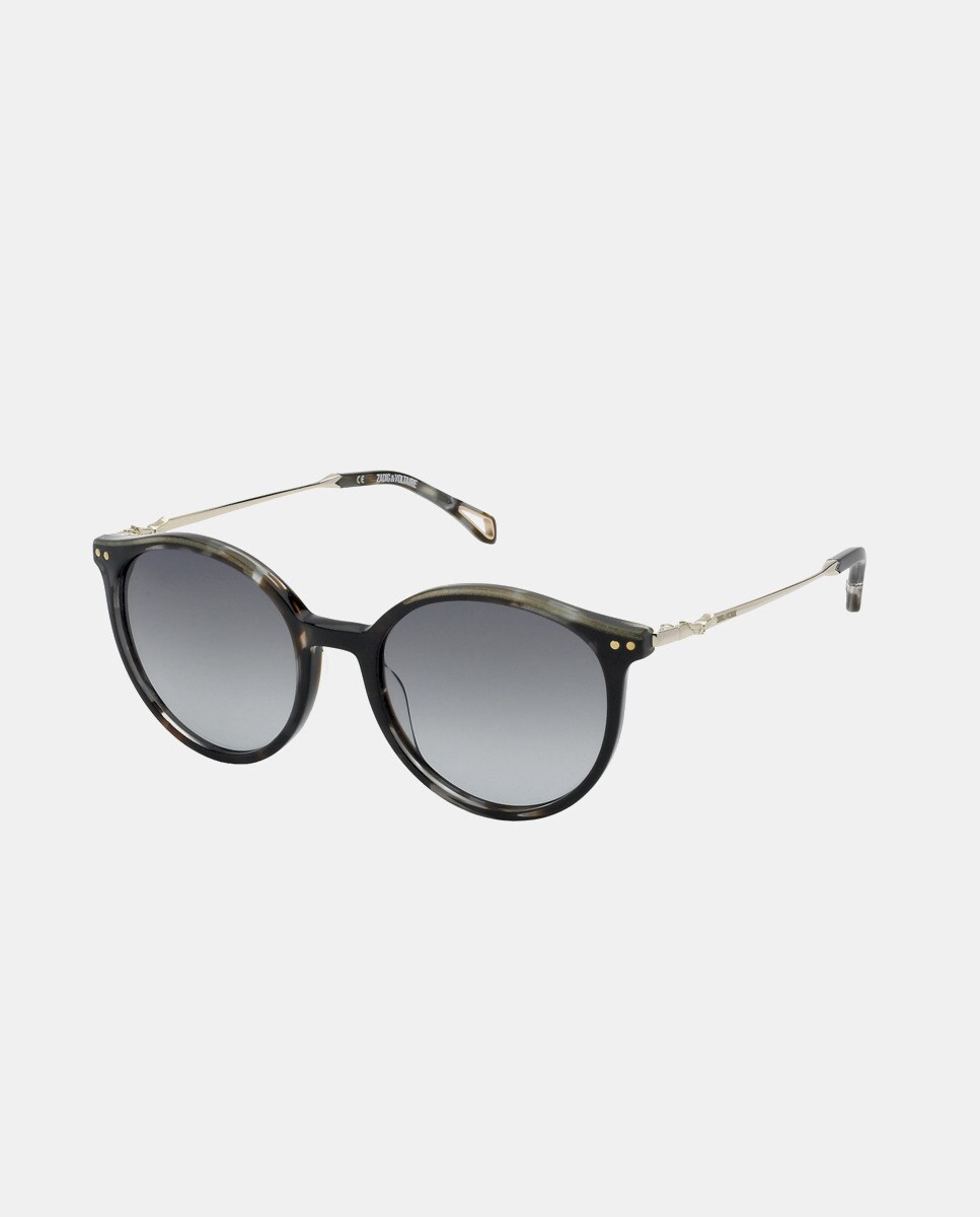 Серые женские солнцезащитные очки Pantos с металлическими дужками Zadig & Voltaire, серый