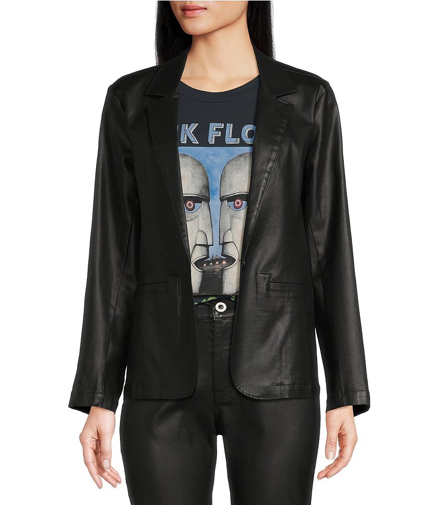 Координационный пиджак оверсайз с воротником-стойкой и пуговицами спереди с тканевым и каменным покрытием Cloth & Stone, черный цена и фото