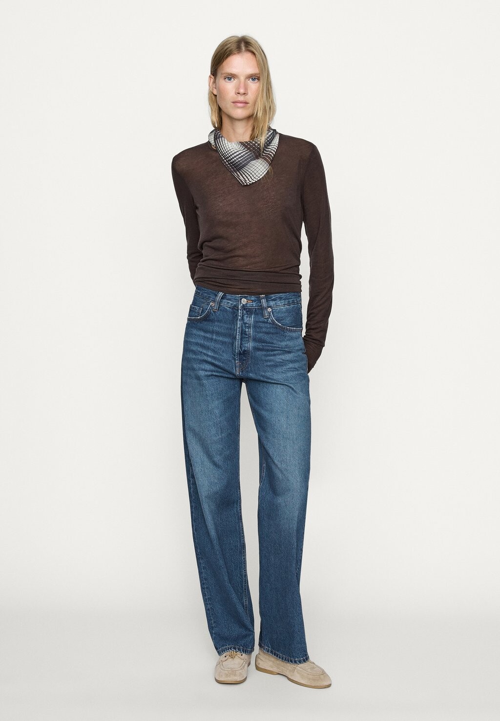 

Джинсы прямого кроя FADED EFFECT Massimo Dutti, синий