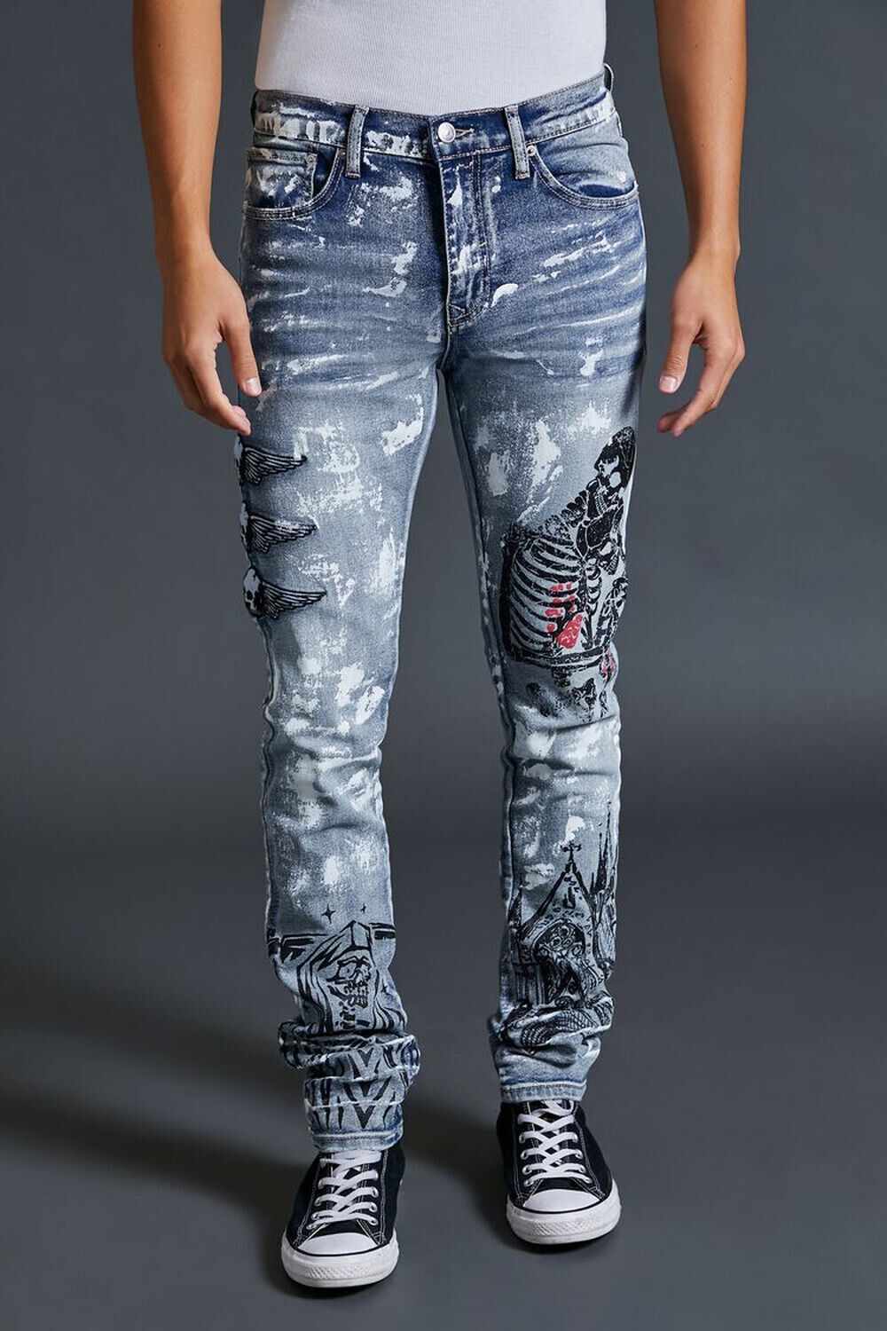 

Джинсы скинни Hugging Skeletons Forever 21, деним