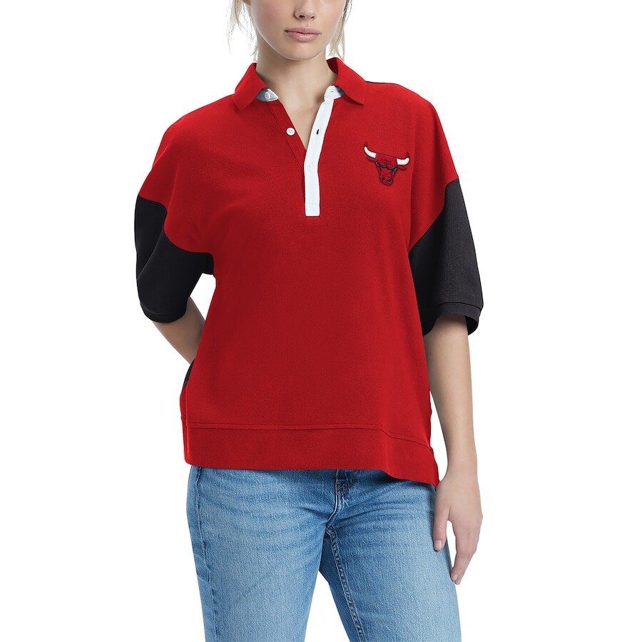 

Поло с коротким рукавом Tommy Jeans Chicago Bulls, красный