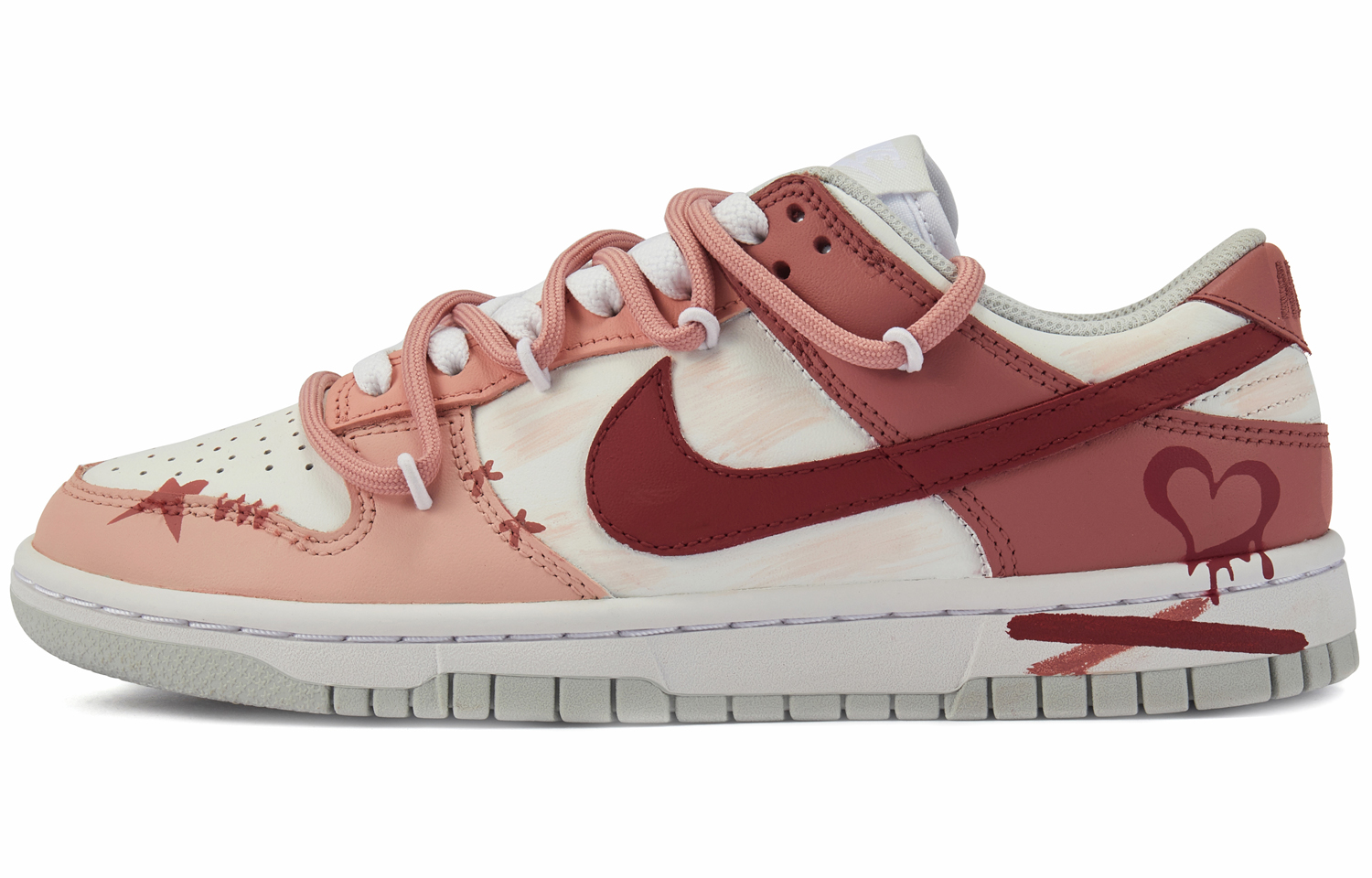 

Кроссовки Nike Dunk Skateboarding Shoes Women's Low-top Pink/white/red, цвет Peach