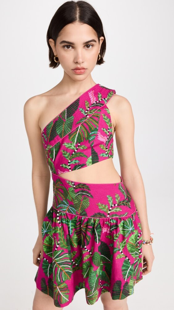 

Платье мини FARM Rio Leaves Pink