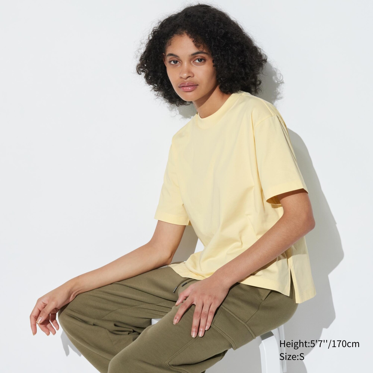

Футболка хлопковая Uniqlo Airism с короткими рукавами, кремовый, Бежевый