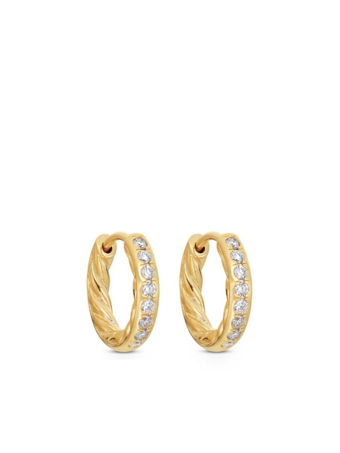 

Серьги-кольца из 18-каратного желтого золота с бриллиантами David Yurman