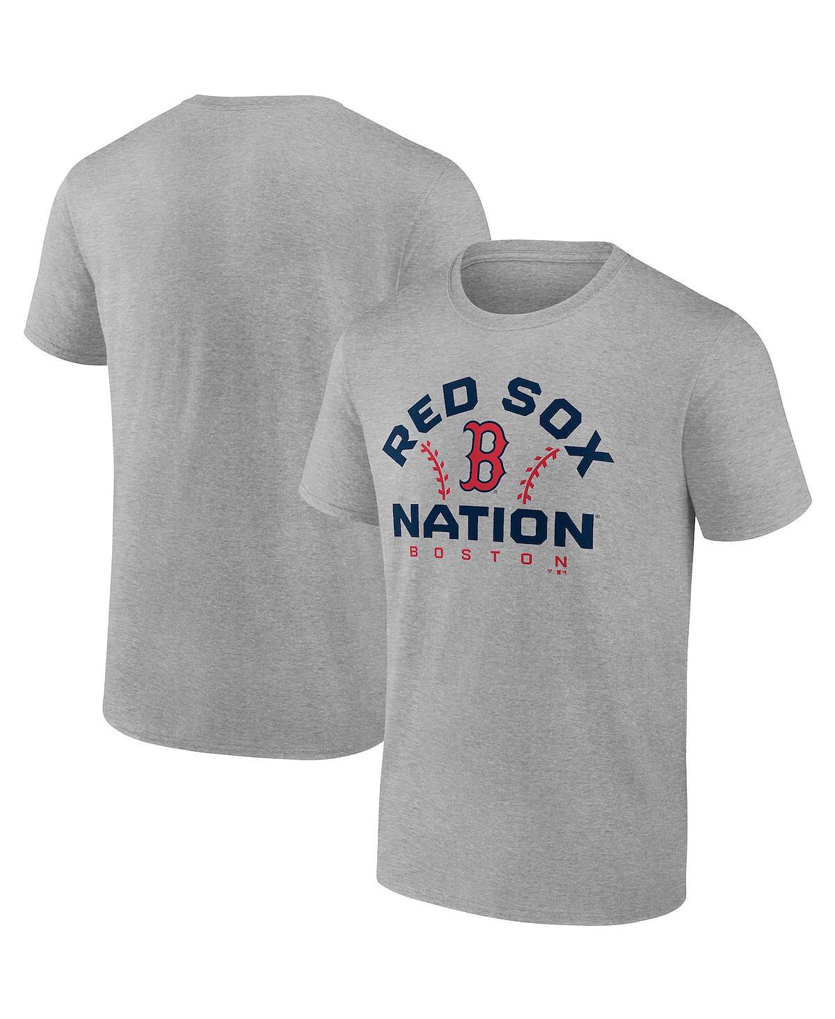 

Мужская серая футболка с фирменным рисунком Boston Red Sox Iconic Go for Two Fanatics, Серый