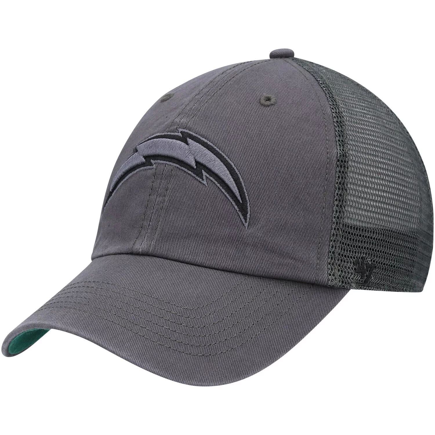 

Мужская угольная кепка Los Angeles Chargers Trawler Clean Up Trucker Snapback '47