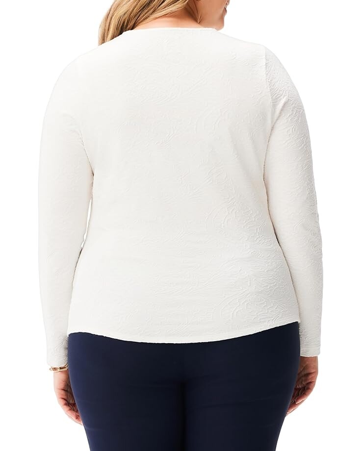 

Топ NIC+ZOE Twist Front Lace Knit Top, цвет Milk White