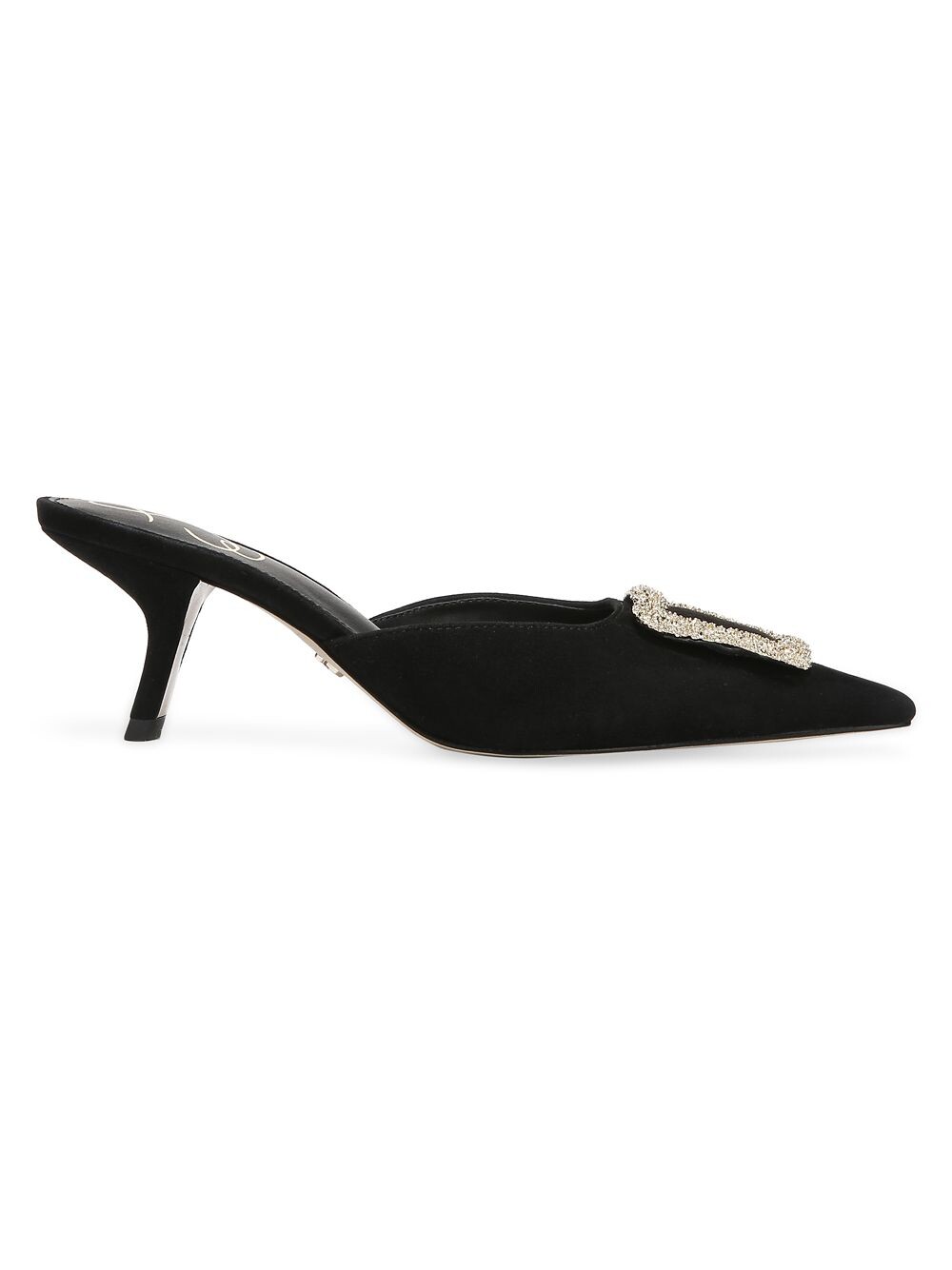 

Brit Crystal Accent Замшевые туфли на каблуке-рюмочке с открытой спиной Sam Edelman, черный