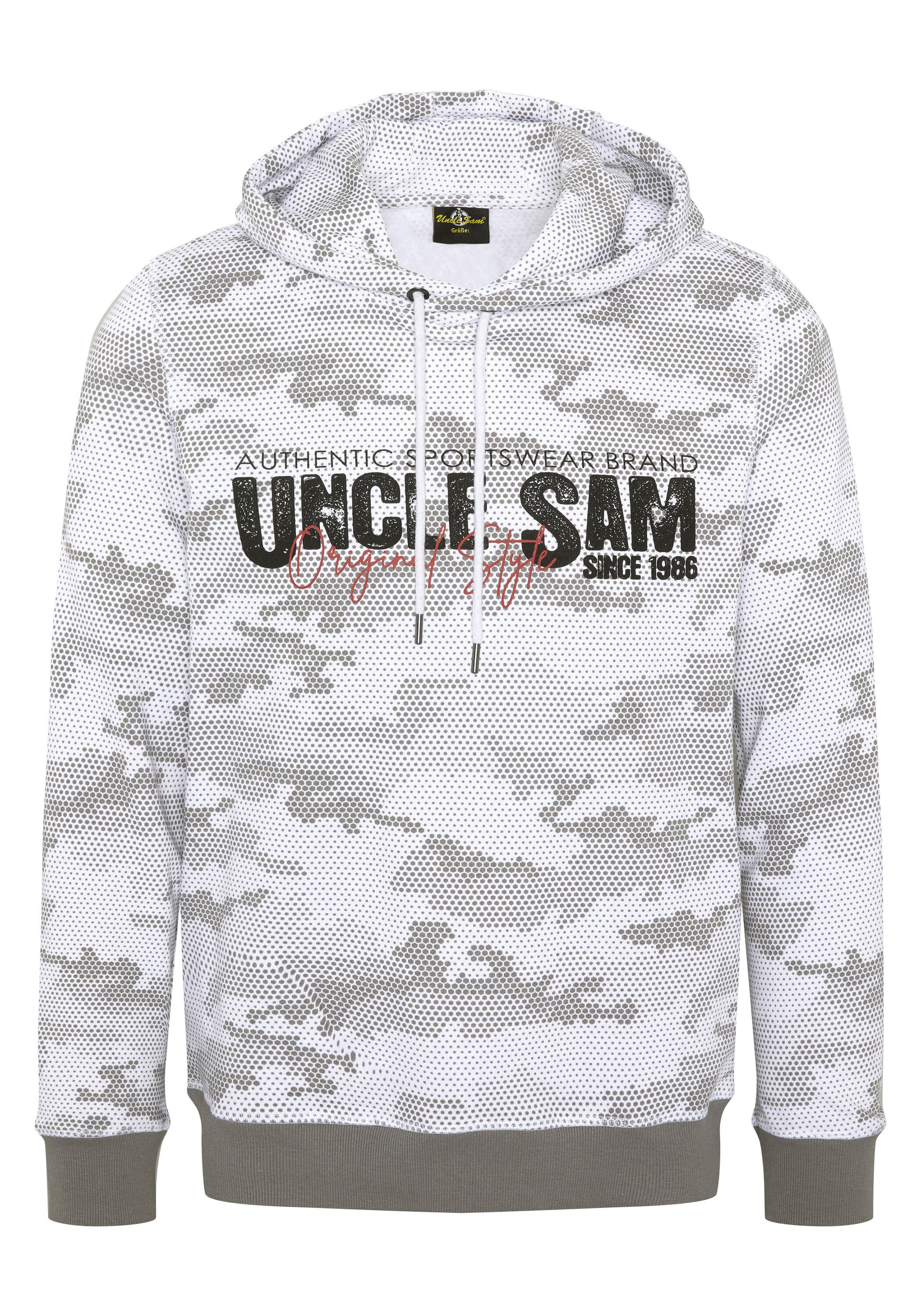 Толстовка с капюшоном и принтом логотипа спереди UNCLE SAM, цвет weiss футболка с принтом спереди uncle sam цвет weiss