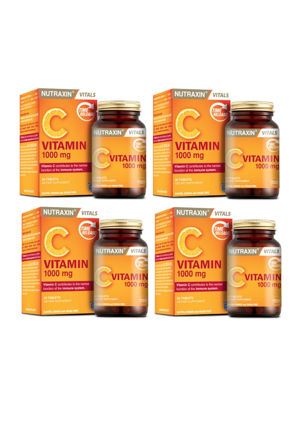 

Nutraxin 1000 мг витамина С, 30 таблеток, 4 шт.