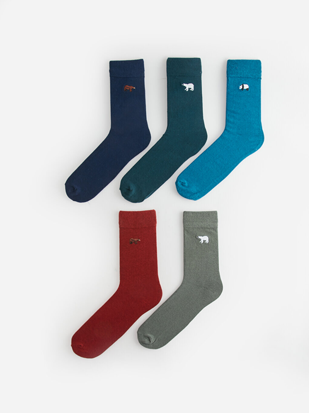 

Мужские носки с вышивкой (5 шт.) LCW ACCESSORIES, окрашенная пряжа смешанного цвета
