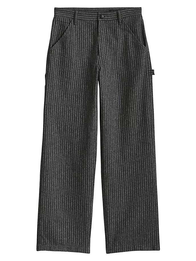 

Шерстяные плотницкие брюки в тонкую полоску Rag & Bone, цвет grey stripe