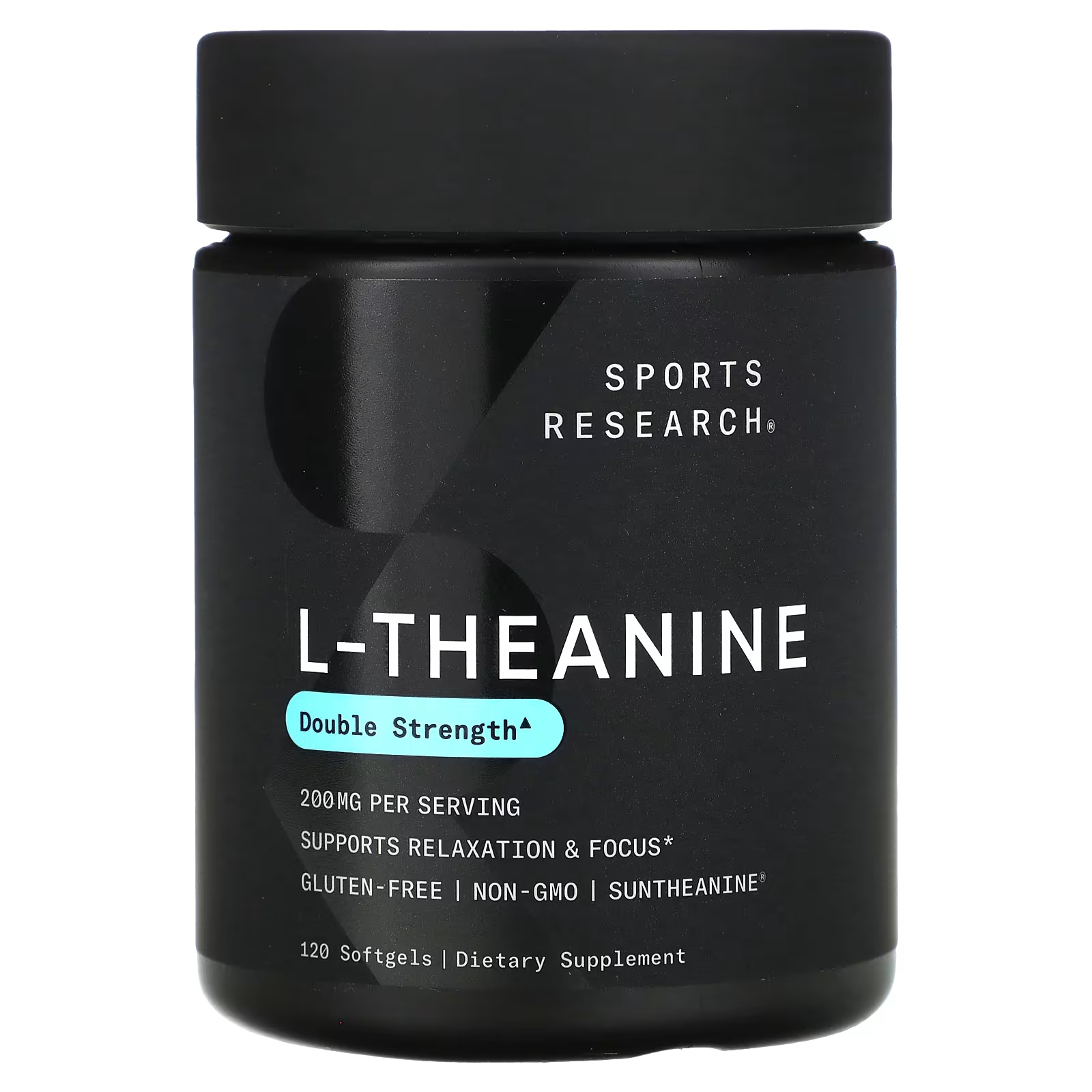 L-теанин Sports Research двойной силы, 120 мягких таблеток vitamatic кофеин и l теанин 120 таблеток