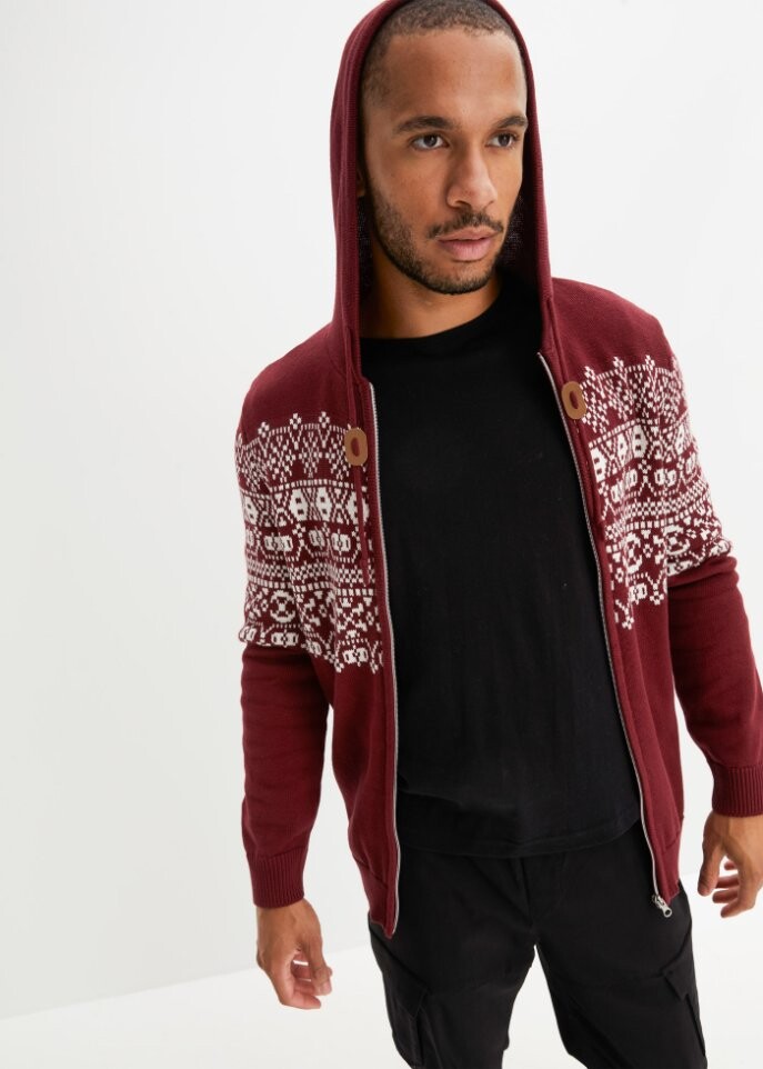 

Норвежский кардиган удобного кроя John Baner Jeanswear, красный