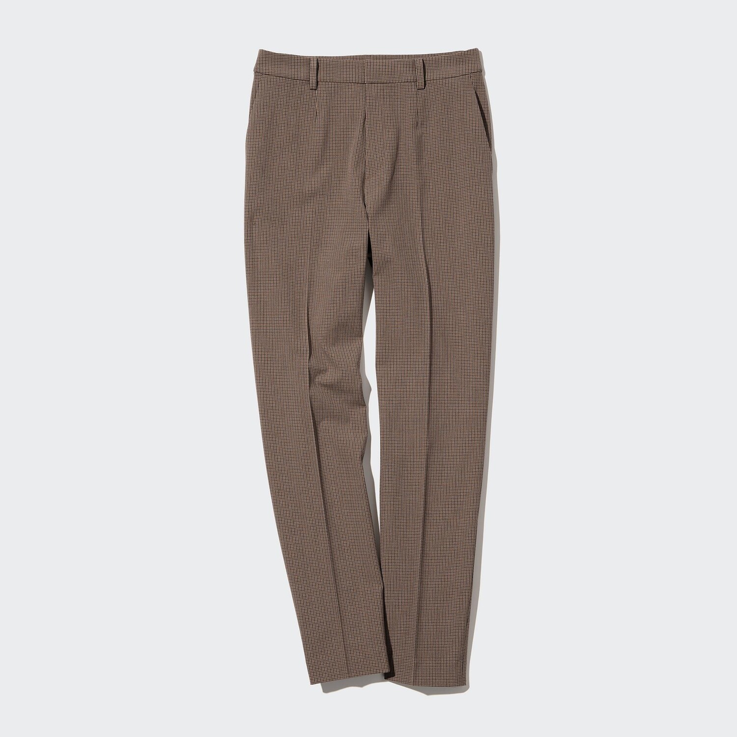 

Умные брюки до щиколотки (в клетку — удлиненная длина 71 см)* UNIQLO, коричневый