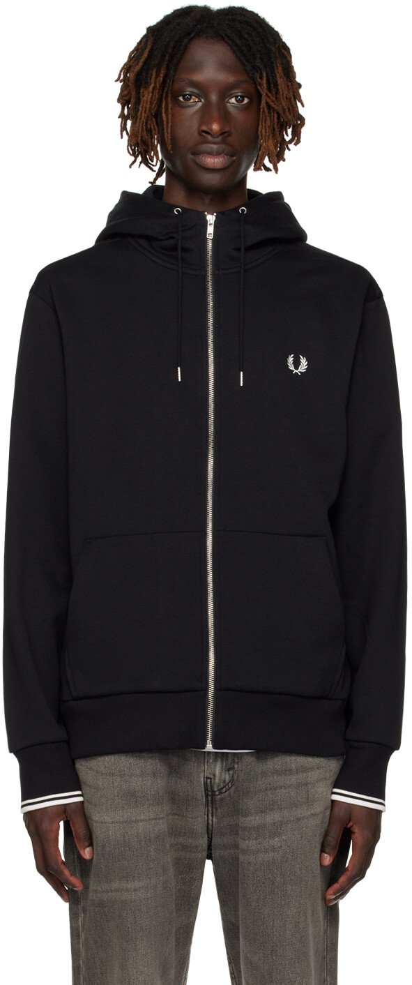 

Черный худи на молнии Fred Perry
