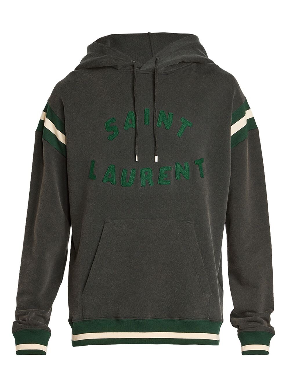 

Хлопковая толстовка с капюшоном Saint Laurent, черный