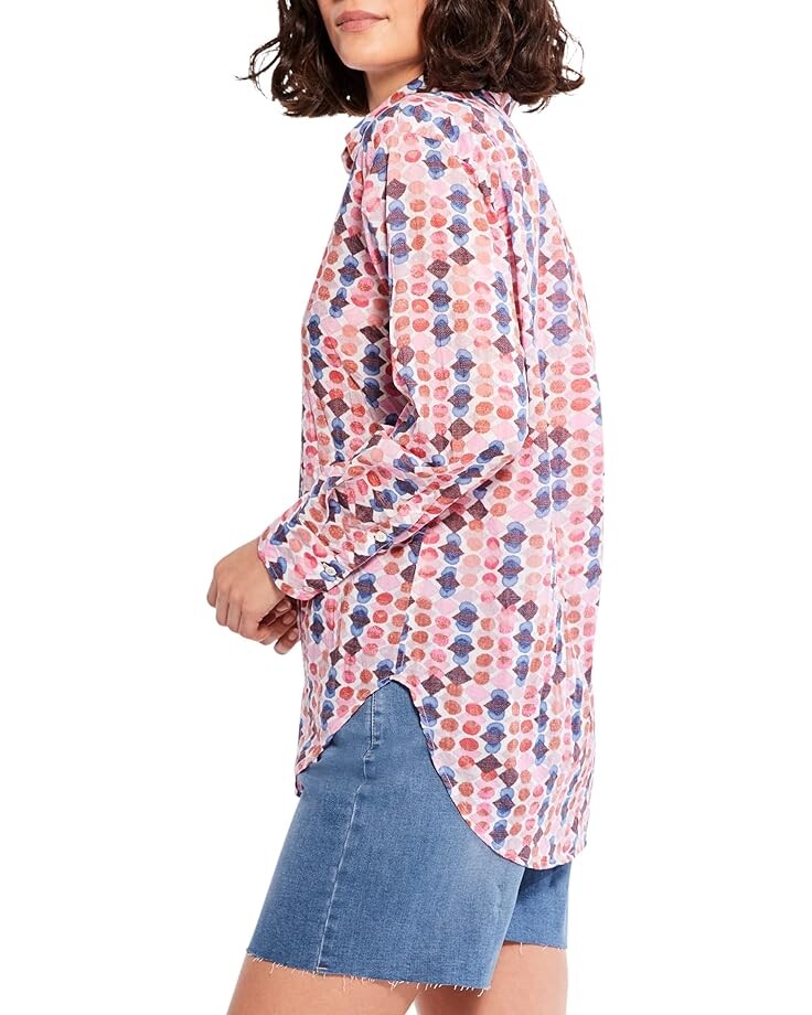 

Рубашка NIC+ZOE Geo Dots Boyfriend Shirt, цвет Pink Multi
