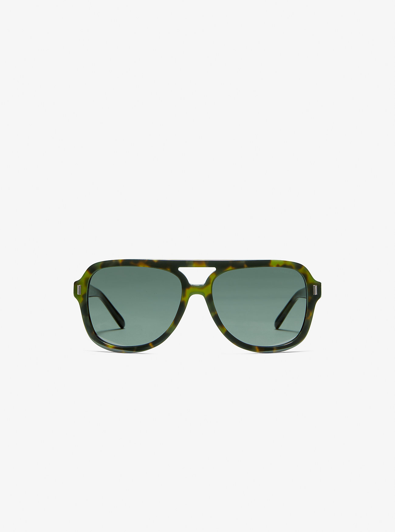солнцезащитные очки luxottica круглые оправа металл с защитой от уф серебряный Солнцезащитные очки Дуранго Michael Kors, зеленый