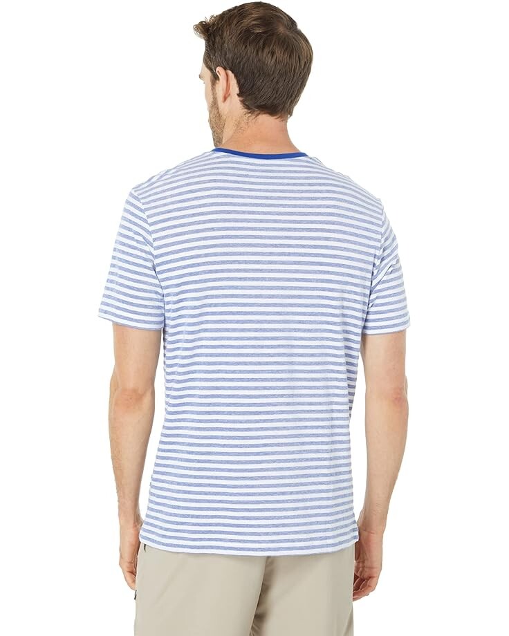 

Футболка U.S. POLO ASSN. Short Sleeve Birdseye Stripe V-Neck Tee, белый
