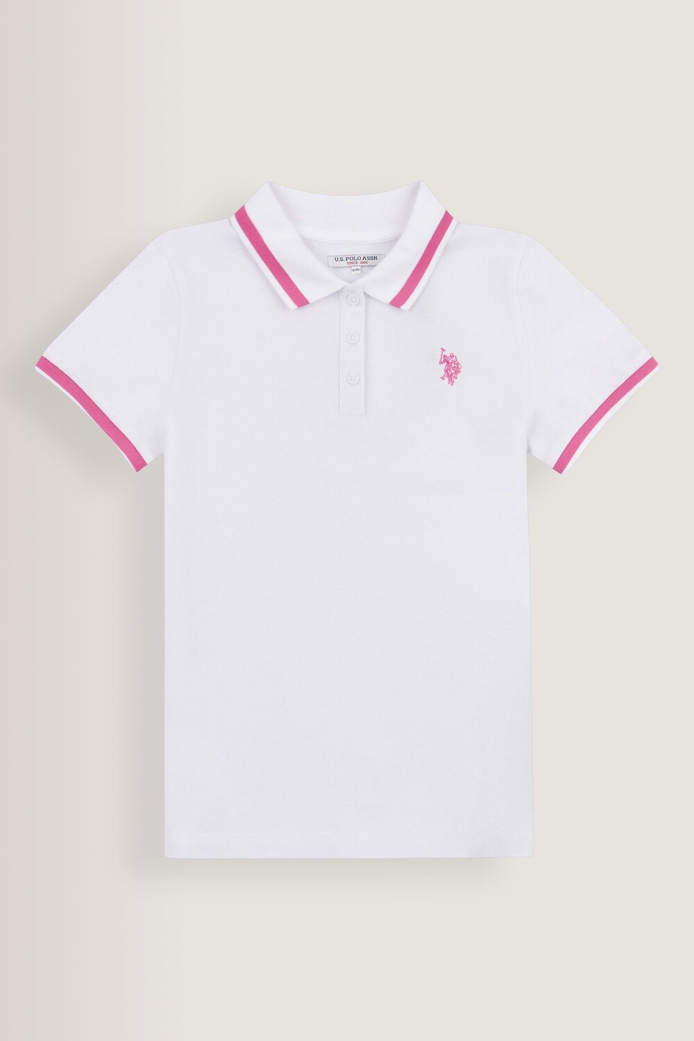 

Белая рубашка-поло для девочек с короткими рукавами U.S. Polo Assn, белый