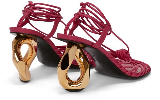 

Кожаные сандалии на каблуке с цепочкой Jw Anderson, розовый