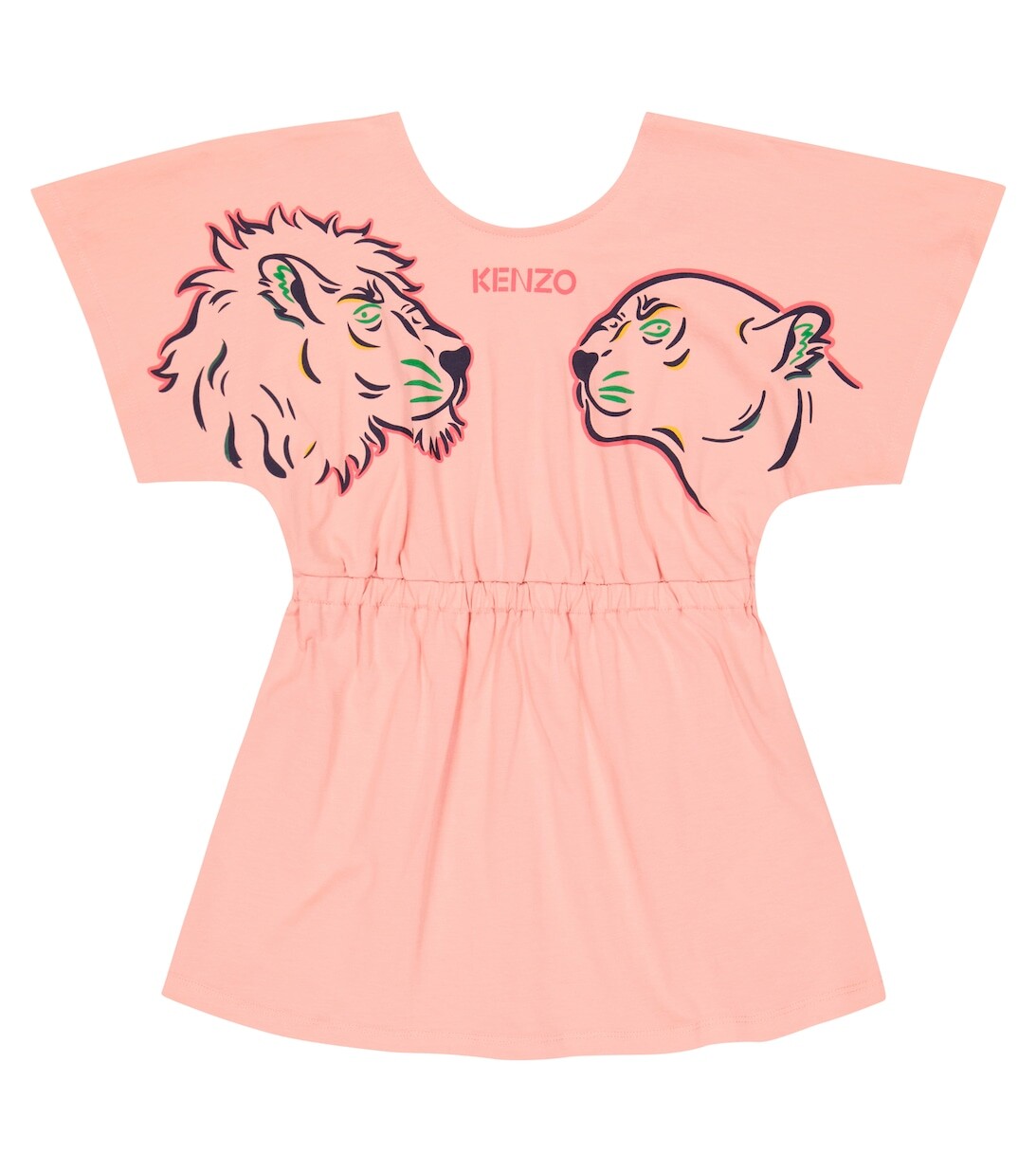 

Хлопковое платье с логотипом Kenzo, розовый